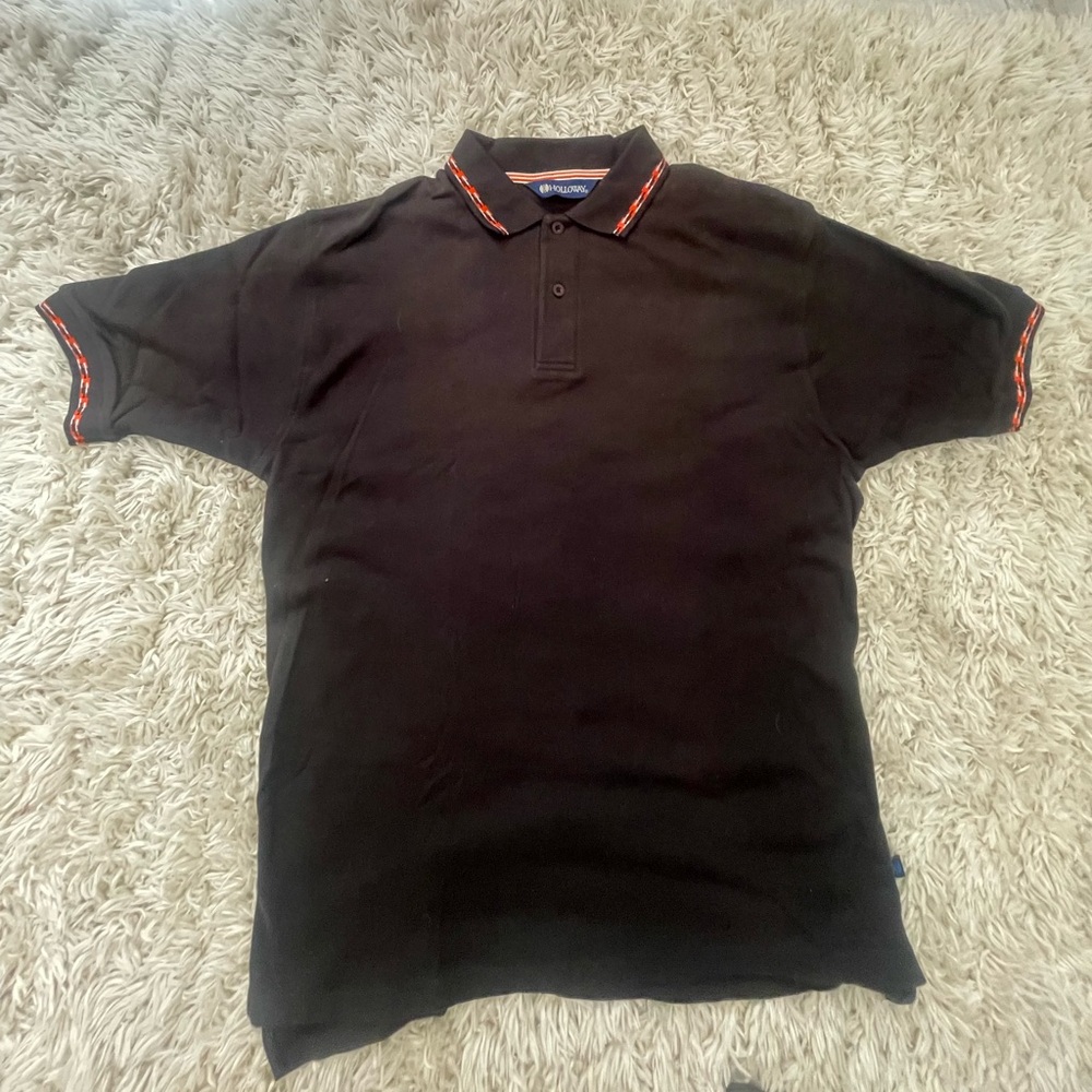 Men's Holloway Black/Orange Polo Shirt Size L